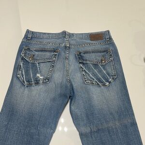 BKE Medium Blue Distressed Back Pocket Jeans